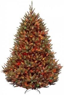 National Tree 7.5 Foot Natural Fraser Fir Tree with Multicolor Lights, Hinged (Retail $317.00)
