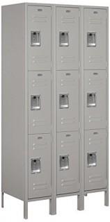 Salsbury Industries 63368GY-U Triple Tier 36-Inch Wide 6-Feet High 18-Inch Deep Unassembled Standard Metal Locker, Gray (Retail $598.00)