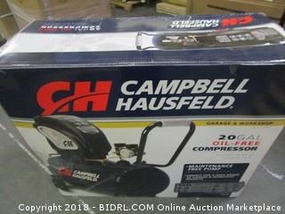 Air Compressor, Portable, Horizontal, 20 Gallon, Oil-Free, 4 CFM @ 90 PSI, 150 PSI (Campbell Hausfeld DC200000) (Retail $255.00)