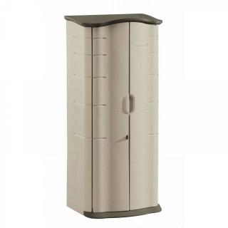 Rubbermaid Outdoor Vertical Storage Shed, Plastic, 17 cu. ft., 2 ft. x 2 ft., Olive/Sandstone (Retail $202.00)