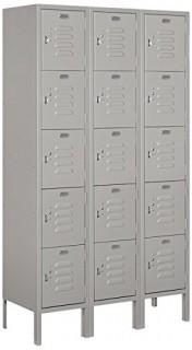 Salsbury Industries 65352GY-U Five Tier Box Style 36-Inch Wide 5-Feet High 12-Inch Deep Unassembled Standard Metal Locker, Gray (Retail $617.00)