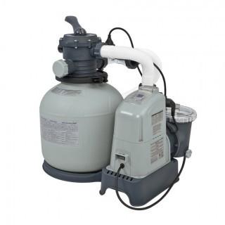 Intex 28675EG Krystal Clear 1500 GPH Sand Filter Pump & Saltwater System with E.C.O. (Electrocatalytic Oxidation) for Above Ground Pools, 110-120V with GFCI (Retail $228.00)