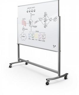 Best-Rite Visionary Move Double Sided Mobile Magnetic Glass Whiteboard Easel, 4x6 Feet, (74951) (Retail $1,133.00)