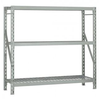 Edsal ERX721872S Heavy Duty Steel Welded Frame 3 Level Starter Bulk Storage Rack with NSF Zinc Plated Wire Decking, 1500 lbs Capacity, 72" Width x 72" Height x 18" Depth, Silver (Retail $245.00)