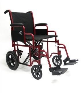 Karman Bariatric Transport Chair with Removable Armrest Seat, Burgundy, 20" (Retail $228.00)