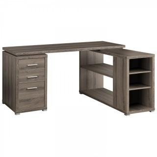 Monarch Specialties Hollow-Core Left or Right Facing Corner Desk, Dark Taupe (Retail $299.00)