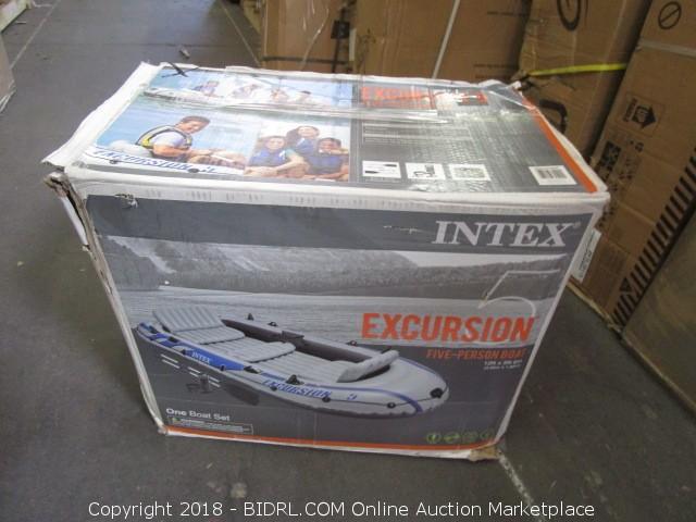 Intex Excursion 5, 5-person Inflatable Boat Set With Aluminum Oars