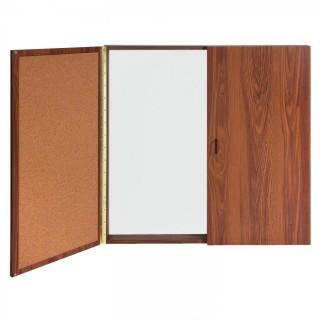 Ghent Conference Cabinet - Porcelain Magnetic Whiteboard w/Cork on Interior of Doors - Oak (Retail $661.00)