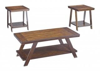 Ashley Furniture Signature Design - Bradley 3-piece Occasional Table Set - Burnished Brown (Retail $207.00)