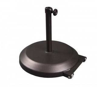 California Umbrella 75 lbs. Round Concrete Weighted Powdercoated Steel Umbrella Base With Wheels, Bronze Frame (Retail $126.00)