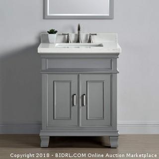 Mission Hills 28" Single Sink Middleton Vanity in Gray with Quartz Countertop (Retail $737.00)